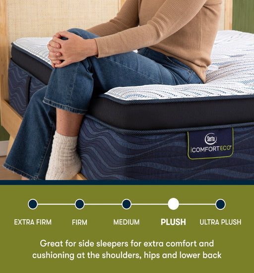 Serta iComfortECO Q35LTX Quilted Hybrid Plush Pillow Top 16” Mattress check the comfort