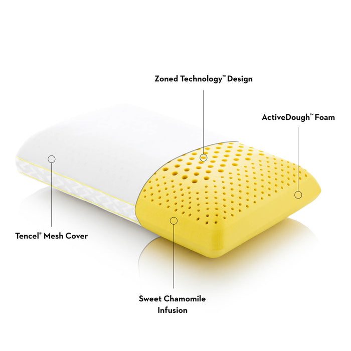 Malouf Z Zoned ActiveDough Chamomile with Aromatherapy Spray, Mid Loft Pillow - Mattress Mars Millenia Crossing (Next to IKEA)